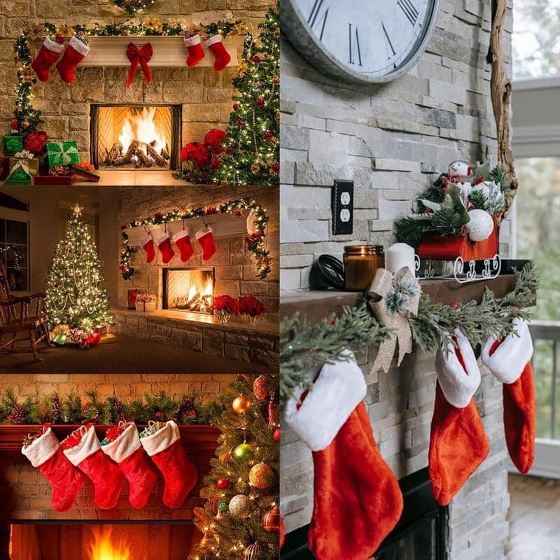 🎄Christmas Sales 50% OFF -2 In 1 Adjustable Christmas Garland and Stocking Hanger