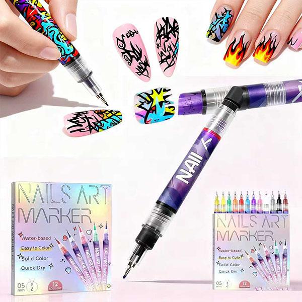 🎨12 Colors Nail Art Pens Set
