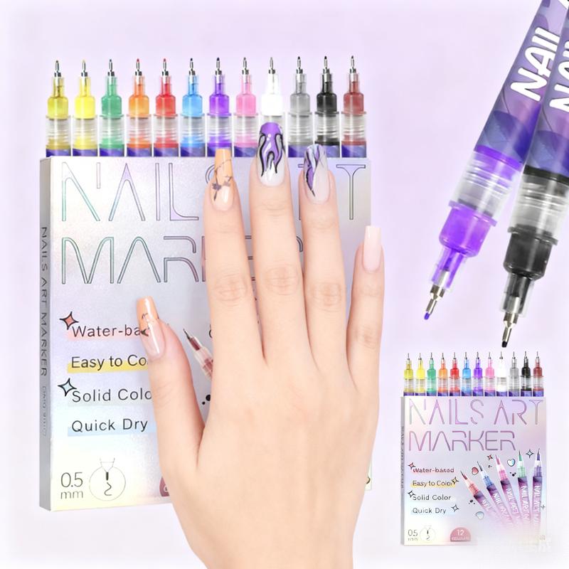 🎨12 Colors Nail Art Pens Set