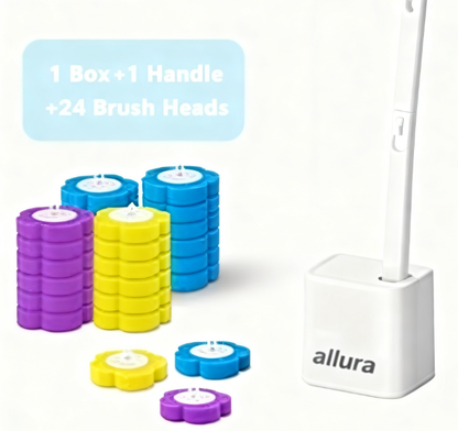 ALLURA Disposable Toilet Brush, Toilet Bowl Wand Holder