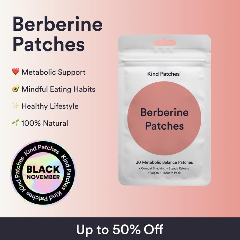30 Berberine Patches, Steady Release, Vegan, 1 Month Pack
