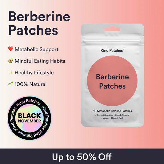 30 Berberine Patches, Steady Release, Vegan, 1 Month Pack