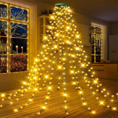 🎁Christmas Sale 50% OFF🎅Christmas Tree Waterfall Lights with Ring