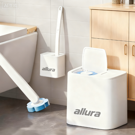ALLURA Disposable Toilet Brush, Toilet Bowl Wand Holder